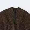 Fabricante Mayorista de Ropa para Mujer Transfronteriza Moda Europea y Americana 2026 Blazer de Gamuza con Botones y Estampado de Leopardo