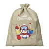 Bolsas de Arpillera con Cordón Navideñas, Bolsas de Arpillera con Cordón para Empaque de Regalos Navideños, Bolsas de Dulces para Niños, Bolsas de Regalo para Fiestas Navideñas