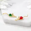 Accesorios para joyería semiacabados metal incrustado circonita ratón colgante hecho a mano diy collar pulsera pendientes colgante venta al por mayor