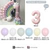 Tema Arcoíris Color Macarón Rosa Cumpleaños Digital Globo de Película de Aluminio Traje Arreglo Fiesta Primer Año Infantil