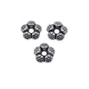 7.6X7.6X3.4Mm 0.6g Flor Plateada Antigua Cuentas Espaciadoras Cuentas con Agujero Pequeño