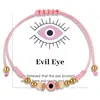 Pulsera Ojo de Diablo Cristal de Diamante Separador de Perlas Doradas Pulsera Tejida a Mano Pulsera Trenzada Ojo Maligno Rojo