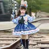 Vestidos para Niñas Primavera 2026 Nuevo Elegante Vestido Lolita Princesa Infantil Falda de Conejito Policía para Niña Pequeña