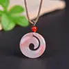 Flor de Melocotón Natural Donut Relleno Manzana Nube Auspiciosa Candado Colgante de Jade Anillo de Paz Colgante Suministro en Vivo Suministro de Comercio Exterior