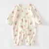 Macacão de Bebê, Roupa de Algodão Puro para o Verão, Roupa de Bebê com Ar Condicionado para o Verão, Pijama de Manga Longa, Roupas Finas para Bebê, Roupa de Verão