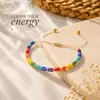 Pulsera de Cuentas Geométricas Redondas de Colores para Mujer Hecha a Mano Ajustable Promoción Publicitaria Fresca Dulce de Verano