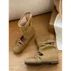 Botas de Verano para Mujer hasta la Pantorrilla con Fruncidos, Tacones Ocultos y Lazo, Botas Estilo Ballet con Punta Redonda y Hebilla, Zapatos Mary Jane