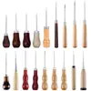 Lezna para Reparar Calzado Superior Lezna de Mano Lezna con Mango de Madera Lezna de Cobre Fabricación de Cuero Lezna Perforadora de Cuero Lezna de Calabaza