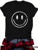 Estação Independente da Amazon T-shirt Plus Size Estampada com Rosto Sorridente Europeu e Americano Gola Redonda Solta Manga Curta Design Transfronteiriço de Comércio Exterior