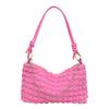 Saco plástico de bolhas estilo fresco feminino 2024 Coreano Estilo Nuvens Corrente plissada Bolsa nas axilas Bolsa transversal de ombro portátil simples