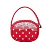 Bolsa Redonda Pequena de Renda com Bolinhas Estilosa para Meninas Bolsa de Mão Mini Princesa Fofa Bolsa de Acessórios Novas Bolsas Infantis