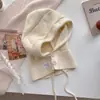 Invierno Nuevo Estilo Coreano Versátil Color Sólido Sombrero Cortavientos para Mujer Cálido Protección para los Oídos Bufanda con Capucha para el Cuello Gorro de Lana Tejido Venta al por Mayor