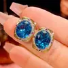 2025 Zhuangshengsheng Joias Espinélia Azul Simulada Conjunto de Joias de Luxo Leve de Alta Qualidade 15*20-10-12 Personalizado
