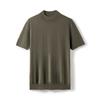 Moda cuello medio alto plano color sólido para hombre lana cachemira completa suelta negocios casual primavera y verano nuevo tejido manga corta