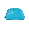 Bolsa Plissada de Couro Macio Feminina 2024 Nova Bolsa Clutch Simples Bolsa de Festa Cor Sólida Textura Bolsa de Ombro Transversal Bolsa de Clipe