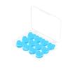 Pacote com 12 Tampões de Ouvido de Silicone Azul em Formato de Coração de Lama para Dormir, à Prova de Ruído, para Natação, à Prova d'Água, Embalados em Caixa Quadrada, Tampões de Ouvido de Silicone de Lama