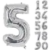 Versión Americana Transfronteriza 32 40 16 pulgadas Número Dorado Flotante Fina Lámina de Aluminio Globos Numéricos para Decoración de Fondo de Lugar