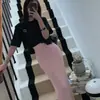 Falda bodycon de cintura alta con abertura, ajustada, para mujer, de alta gama, de Dongdaemun, Corea