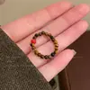 Anel de Costura com Contas de Pedra Olho de Tigre Dourado e Luz Flutuante para Mulheres Design de Nicho Anel para Dedo Indicador de Alta Qualidade Anel para Empilhar