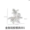 Resina de Cristal de Amapola DIY Pendientes de Pez Dorado Koi Colgante Llavero Paisajismo de Acuario Molde de Silicona para Koi