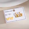 Conjunto de Brincos Tendência Europeu e Americano em Aço Inoxidável Placa Redonda Borboleta Design Fashionável Exquisito Versátil Brinco para o Dia a Dia