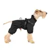 Impermeable para perro impermeable con correas ajustables, diseño de cuatro patas, tiras reflectantes y puños elásticos