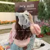 Grampo de cabelo grande com laço de rede de fada para mulher, presilha de mola, branco, super fada, presilha para a parte de trás da cabeça, acessórios de cabelo Mori, adorno de cabeça