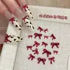 Acessórios para Nail Art Laço de Fita Vermelho Hollow-Out Ankora Mini Resina Vinho Tinto 3D Decorações de Unha Usáveis