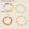Amazon transfronterizo nuevo pulsera de cristal de cuentas redondas pequeñas doradas, pulsera de fútbol, cuentas cortadas de esmalte de colores, paquete de 4, cadena para mujer