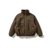 ORIGTEEN Jaqueta de Algodão Estilo Americano com Gola Alta de Piloto Masculina Outono/Inverno Espessada Quente Jaqueta de Trabalho Roupas de Algodão MY9027
