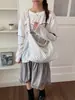 Bolsa de lona de gran capacidad para mujer, bolsa de lunares, bolso de hombro fresco y simple estilo coreano para estudiantes, para clase y para ir al trabajo, bolso de mano artístico