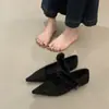 Sapatos de Inverno Femininos Elegantes Versáteis Pontudos Novos Peludos Sola Macia Camurça Pelúcia Boca Rasa Sapatos Individuais