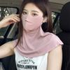 Mascarilla de protección solar para mujer, de rostro completo, anti-UV, para ciclismo y conducción al aire libre en verano, con protección para el cuello y seda helada.
