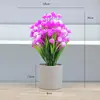 Em Estoque Chá de Grama de Primavera da Amazon com Flor e Gipsofila Flor de Chá Artificial Planta Verde para Decoração de Casa Sala de Estar Flor