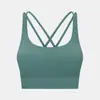 Nuevo Sujetador de Yoga Cruzado en la Espalda para Primavera y Verano, Sujetador Deportivo Push-Up a Prueba de Impactos Color Nude Cepillado para Mujer