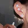 Pendientes de Aro de Plata S925 de Moda de Gama Alta 2026 Nuevos Pendientes de Aro Estilo Vintage de Hong Kong para Mujer Pendientes de Botón y Accesorios de Lujo Ligero Únicos