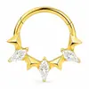 Anillo nasal cerrado sin costuras de aleación de titanio G23 con incrustaciones de circonita Zhenping, aro para tabique nasal y hueso de la oreja, joyería nasal finamente tallada F136