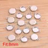 10-30mm DIY Acessórios para Joias em Aço Inoxidável Base Redonda Retangular Pedra do Tempo Conector de Pingente