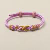 Pulsera de ocho hilos de la fortuna tejida a mano semiacabada DIY joya dorada ponible regalo para novias