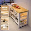 Estante de almacenamiento para cocina, multifuncional, de pie, mesa multicapa, tabla de cortar, banco de trabajo, estante de almacenamiento para microondas y utensilios de cocina, armario lateral