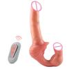 Estimulador Sincrónico Multifrecuencia Recargable de Silicona Pura Doble Cabeza Manos Libres Palo de Tracción para Adultos para Hombres y Mujeres