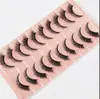 Cílios Postiços Olho de Gato, 10 Pares de Cílios Postiços Naturais Espessos Enrolados, Extensionamento Cruzado Leve e Volumoso para Maquiagem