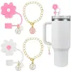 (2+2) Cubierta de Popote de Flor para Accesorios de Taza Stanley 10 mm Silicona Reutilizable