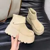 Botas de Plataforma Gruesa Estilo Martin a la Moda para Mujer, Nuevo Estilo Otoño e Invierno 2025, Punta Redonda, Cómodas, Estilo Retro, Botines Versátiles para Mujer