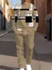 Conjunto de Sudadera Casual de Moda Europea y Americana Temu Transfronterizo Nuevo Conjunto de Dos Piezas Holgado para Hombre con Cuello Redondo y Pantalones