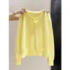 Cárdigan de punto con ambiente relajado para mujer, suéter top casual de una fila de botones para primavera y otoño, chaqueta versátil de estilo perezoso