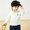 Polo de rayas para bebé, ropa para niños, lindo top de manga larga con oso de dibujos animados, ropa de otoño cómoda, agradable para la piel y moderna