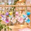 Llavero de Oso Flotante Relleno de Aceite para Té de Burbujas Ins Colgante para Mochila de Taza de Té con Leche Regalo Creativo Llavero de Coche Estilo Ins