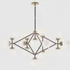 Estilo Retro Creativo Bronce Redondo Cobre Candelabro para Sala de Estar Nórdico Moderno Simple Atmosférico Lámparas de Restaurante