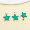 Acero Inoxidable Doble Cara Goteo de Aceite Estrella de Cinco Puntas Colgante Pequeño Encanto Hecho a Mano DIY Arete Llavero Accesorio de Joyería Materiales